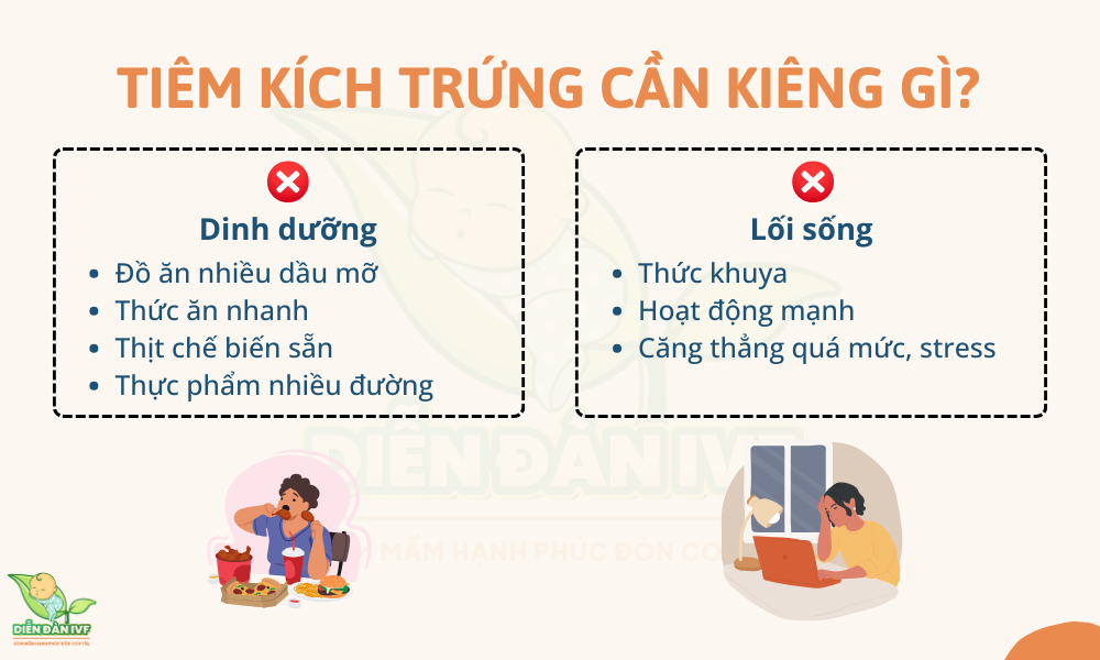 Tiêm kích trứng cần kiêng gì?