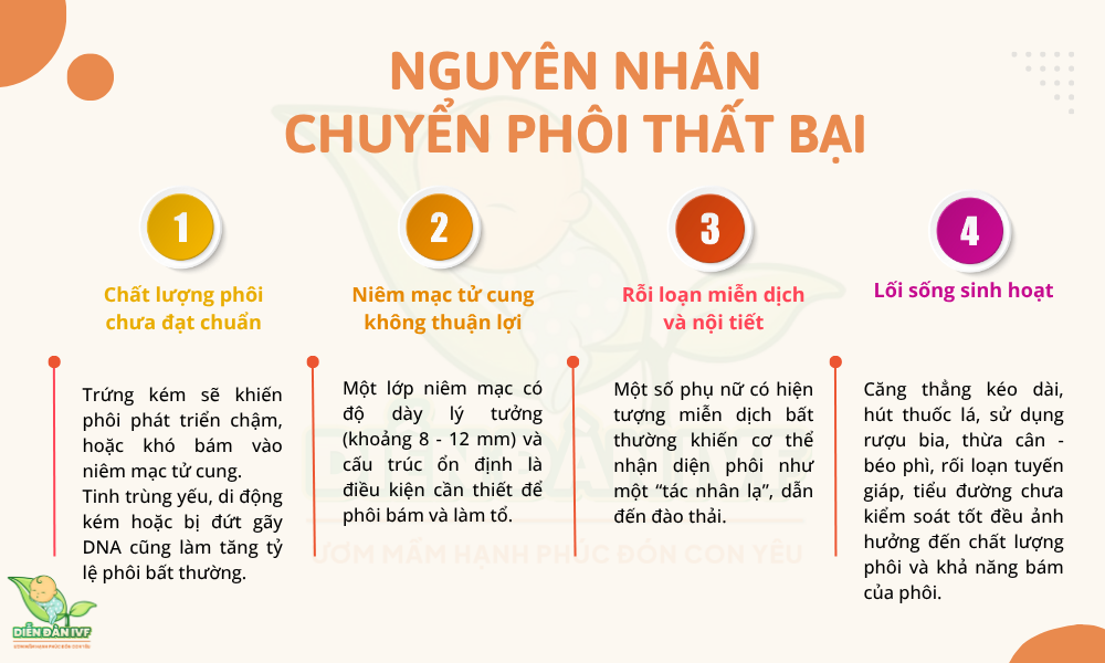 Nguyên nhân chuyển phôi thất bại